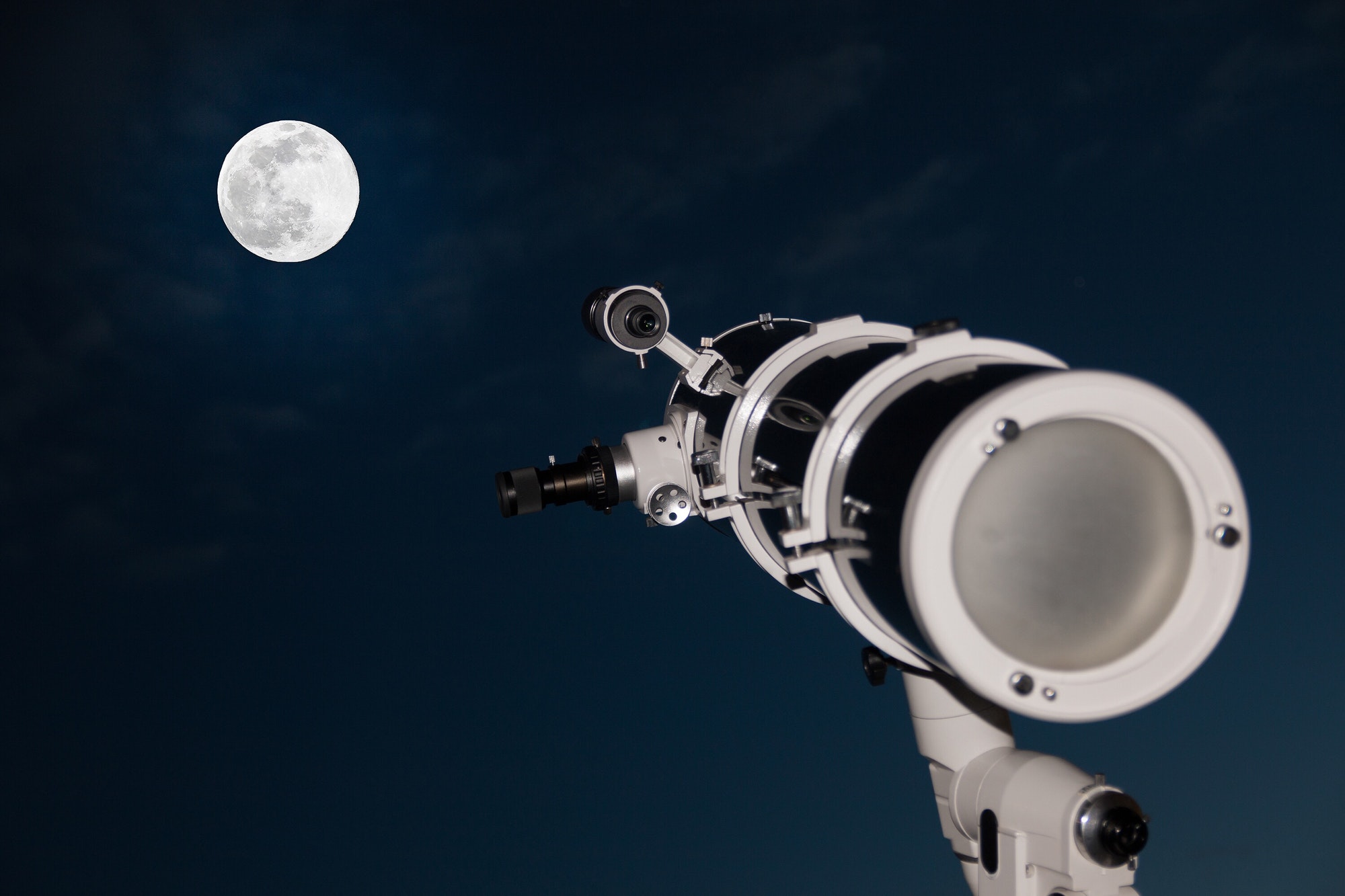 Telescope and moon